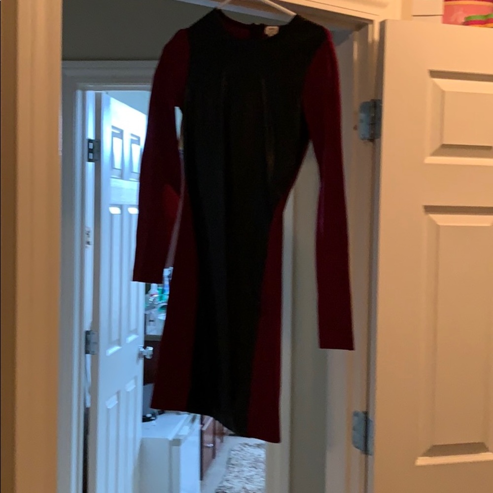 Wilfred aritzia dress small maroon/black leather